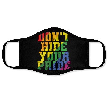 Discover Don't Hide your Pride LGBT Tolerance Rainbow Color Face Masks