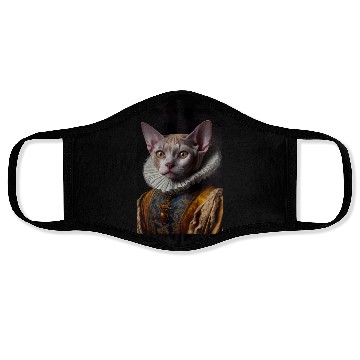 Discover Black Queen Devon Rex Cat Breed Portrait Royal Ren Face Masks