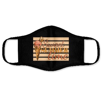 Discover Sweet Summer Time Ice Cream Vacation Retro Vintage Face Masks