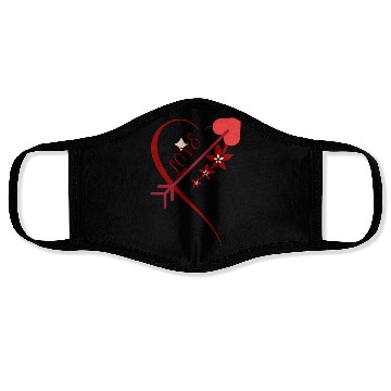 Discover Red floral cupid arrows heart Valentine's day Face Masks
