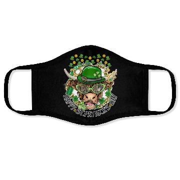 Discover Happy St. Patrick's Day, Funny Cow, Hat and Gold Face Masks
