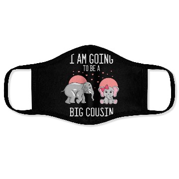Discover Humorous I'm Going To A Big Cousin Baby Face Masks