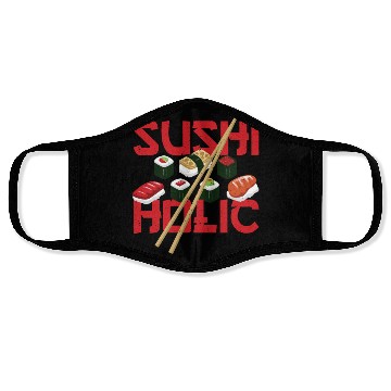 Discover Sushiholic Sushi Rolls Rice and Fish Face Masks