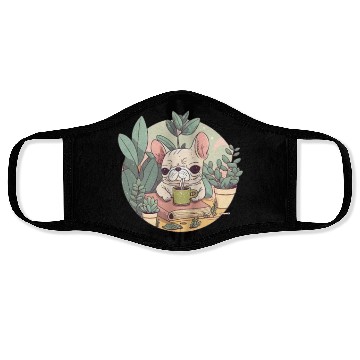 Discover Cute Frenchie, Coffee & Books: A Perfect Pairing Face Masks