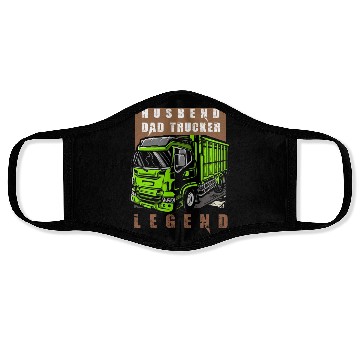 Discover Husband Dad Trucker Legend Face Masks