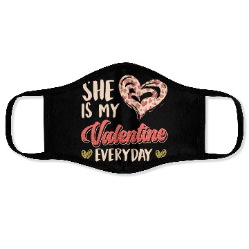 Discover She is my valentine Love Couple Valentine's Day Face Masks