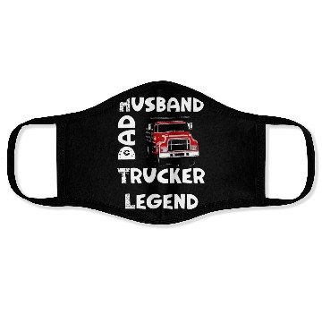 Discover Husband Dad Trucker Legend Face Masks