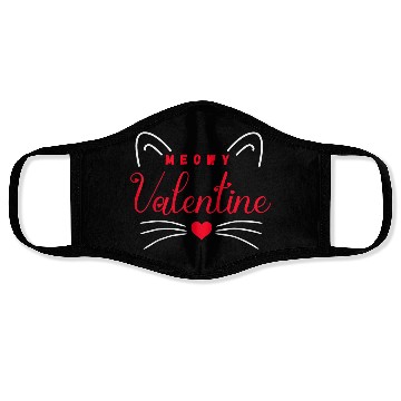 Discover meowy valentine Face Masks