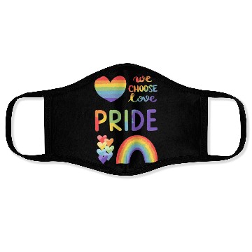 Discover PRIDE We Choose Love Rainbow Hearts & Rainbow Face Masks
