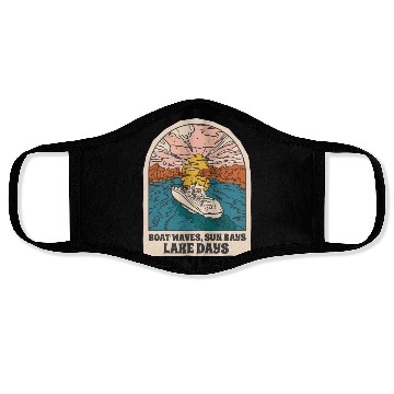 Discover Boat waves sun rays lake days Boat waves sun rays Face Masks