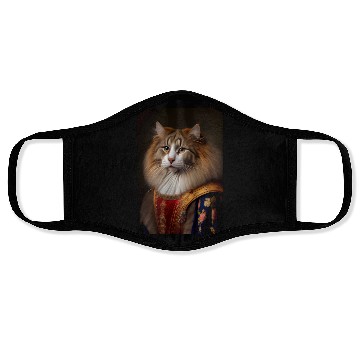 Discover Norwegian Forest Cat Breed Portrait Royal Renaissa Face Masks