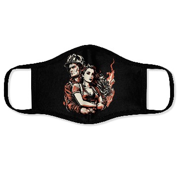 Discover Firefighter Thin Red Line Wife Face Masks