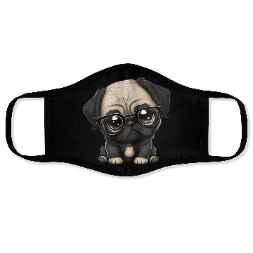 Discover Sweet cute cartoon pug Face Masks