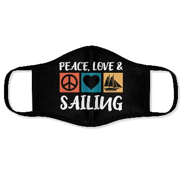 Discover Sailing Peace Love Captain Anchor Sailing Ship Face Masks