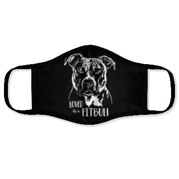 Discover Loved by a Pitbull dog mom dog saying Face Masks