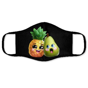 Discover Pineapple pear love - cute fruit design Face Masks