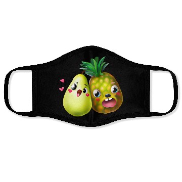 Discover Pineapple pear love - cute fruit design Face Masks