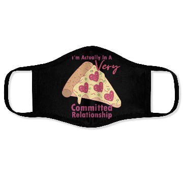 Discover Anti-Valentines Very Committed Pizza Relationship Face Masks
