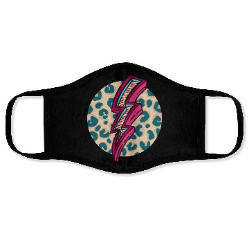 Discover Cheetah Print Lightning Bolt Face Masks