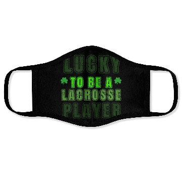 Discover Lucky Lacrosse Player, St Patrick's Day Gift Face Masks