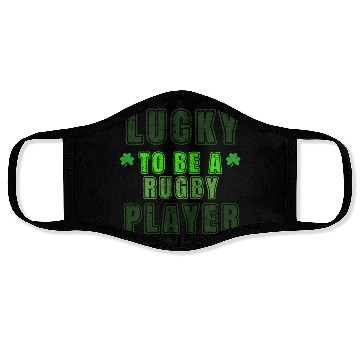 Discover Lucky Rugby Player, St Patrick's Day Gift Face Masks