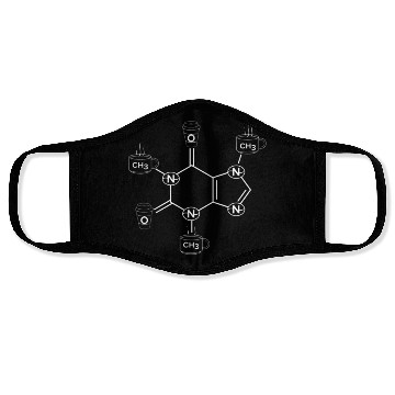 Discover caffeine molecule for coffee lover Face Masks