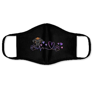 Discover Great Dane Heartbeat Face Masks