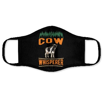 Discover Cow Whisperer Farmer Cattle Breeder Cows Face Masks