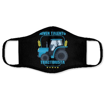 Discover Young Talented Tractor Driver Love Farm Farmer Face Masks