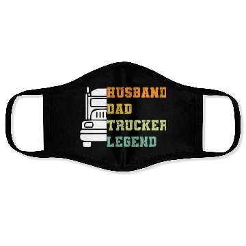 Discover husband dad trucker legend Face Masks