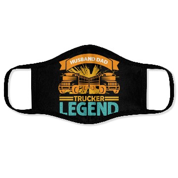 Discover Husband Dad Trucker Legend Face Masks