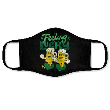 Discover St Patrick's Day Feeling Lucky Retro Vintage Beer Face Masks