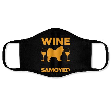 Discover Samoyed And Wine Sled Dog Face Masks