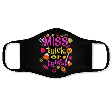 Discover Miss Trick Or Treat Halloween design Face Masks