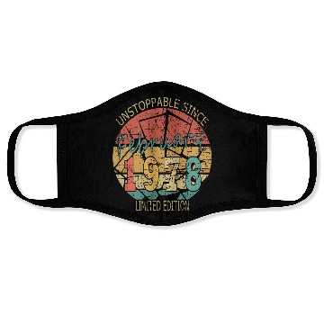 Discover 1978 Born Vintage Rose Gift Face Masks