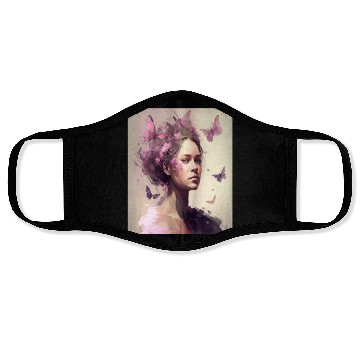 Discover Breast Cancer Survivor Pink Flower Hair Girl Face Masks
