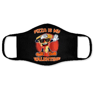 Discover Pizza is my valentine love Valentine's Day Face Masks