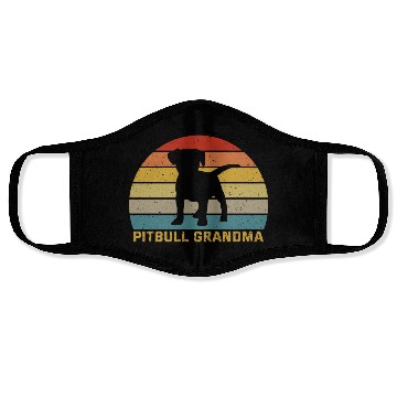 Discover Pitbull Grandma For Pitbull Dog Lover Face Masks
