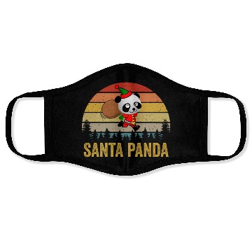Discover Santa Panda Funny Christmas Panda Lover Face Masks