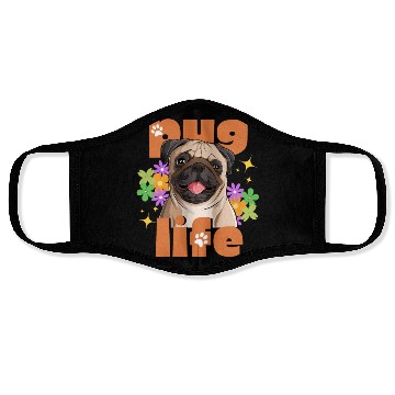 Discover Pug Life Pug Lovers Face Masks