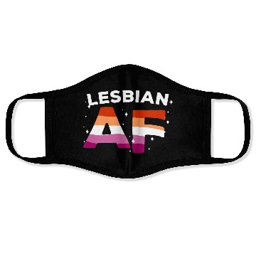 Discover Lesbian Af LGBT Pride Lesbian Rainbow Flag Face Masks