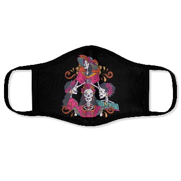 Discover Floral Tarot Card Sugar Skull Dia De Lost Muertos Face Masks