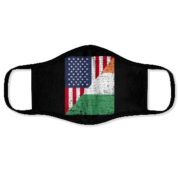 Discover Half USA Flag Half Irland Flag Face Masks