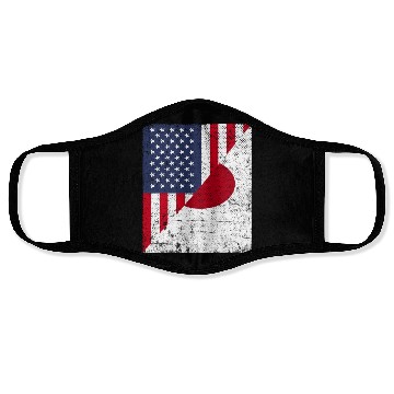 Discover Half USA Flag Half Japan Flag Face Masks