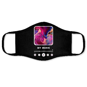 Discover Purple Framed Music Player Themed style Face Masks