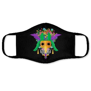 Discover El Dia De Los Muertos Mardi Gras Mask Flower Sugar Face Masks