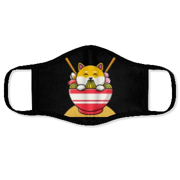 Discover Cat Eating Spaghetti Ramen Cat Sweet Kitty Face Masks