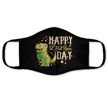 Discover Irish Trex Dino St Patricks Day Kids Toddler Boys Face Masks