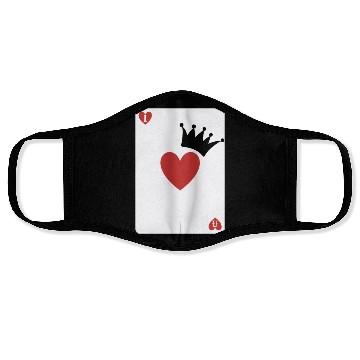 Discover love you on playing card Face Masks