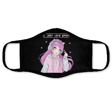 Discover I Just Love Kpop Cute Anime Girl Finger Heart Sara Face Masks